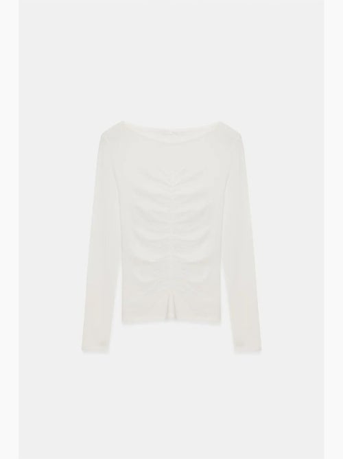 Blusa slim fit com decote barco e manga comprida dilvin - Kiabi Blusa slim fit com decote barco e manga comprida dilvin - Kiabi