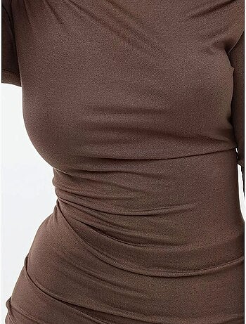 Blusa slim fit com gola assimétrica e manga comprida hiccup