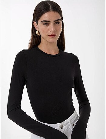 Blusa slim fit com gola redonda e manga comprida hiccup