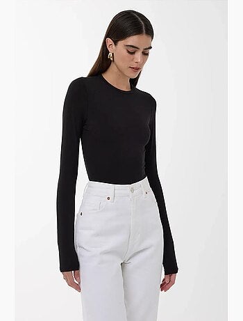 Blusa slim fit com gola redonda e manga comprida hiccup
