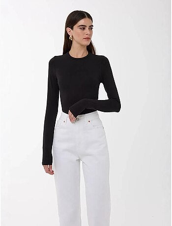 Blusa slim fit com gola redonda e manga comprida hiccup