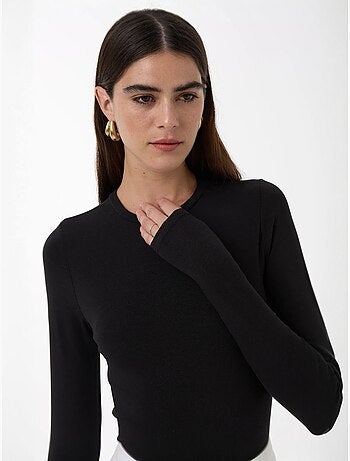 Blusa slim fit com gola redonda e manga comprida hiccup