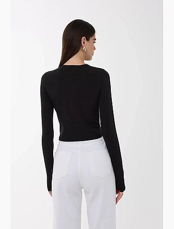 Blusa slim fit com gola redonda e manga comprida hiccup