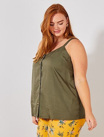 Mulher tamanhos grandes - Blusa soltinha com botões - Kiabi