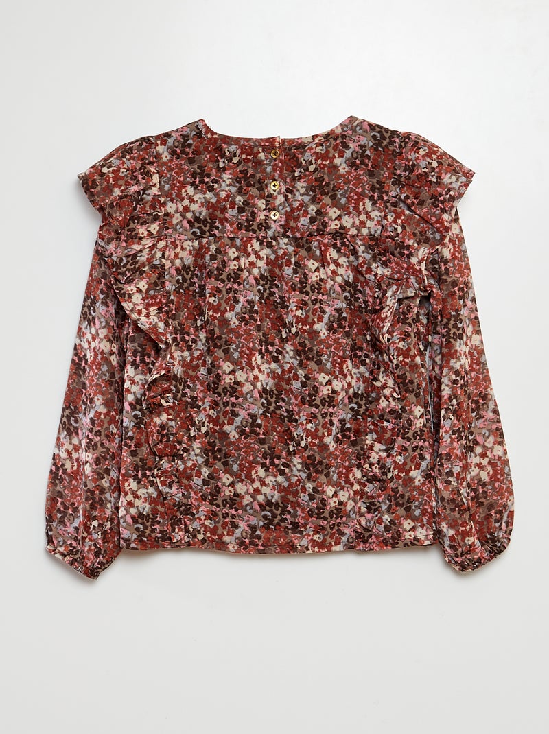 Blusa soltinha estampada BEGE - Kiabi