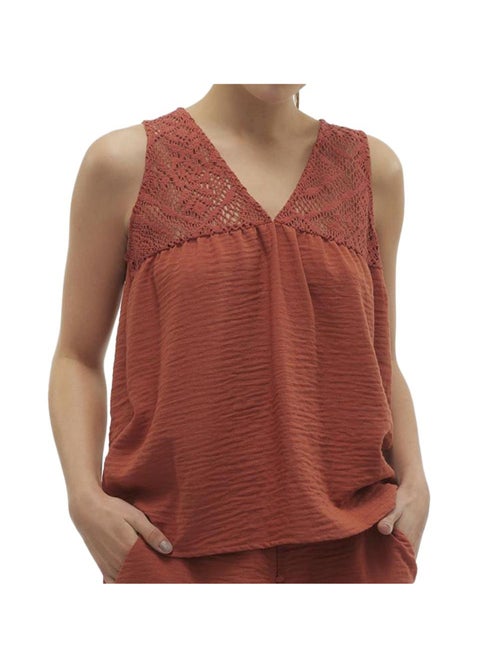 Blusa Terracota Vero Moda Chris para Mulher - Kiabi Blusa Terracota Vero Moda Chris para Mulher - Kiabi