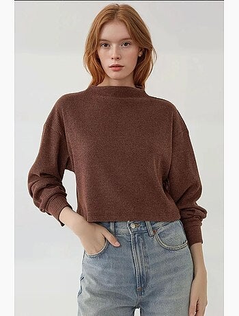 Blusa texturizada com decote em bico hiccup