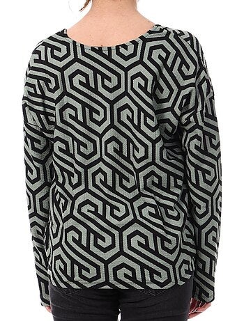 Blusa verde e preta para mulher vero moda merve