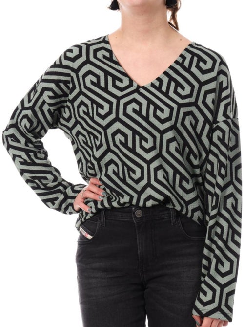 Blusa Verde e Preta para Mulher Vero Moda Merve - Kiabi
