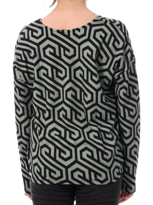 Blusa Verde e Preta para Mulher Vero Moda Merve - Kiabi