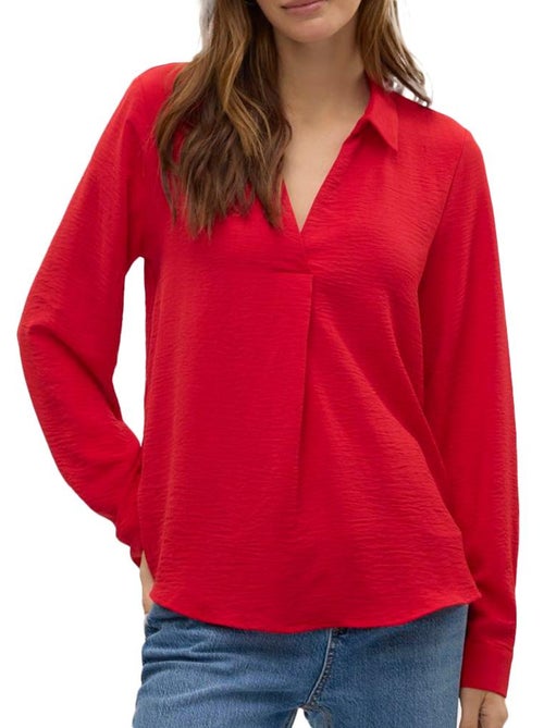 Blusa Vermelha Vero Moda Malva para Mulher - Kiabi Blusa Vermelha Vero Moda Malva para Mulher - Kiabi