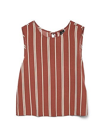 Blusa Vero Moda Christina Riscas Branco/Vermelho para Mulher