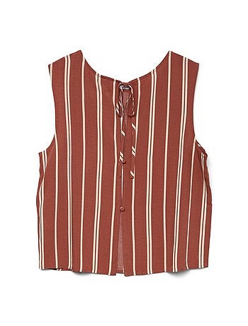 Blusa Vero Moda Christina Riscas Branco/Vermelho para Mulher