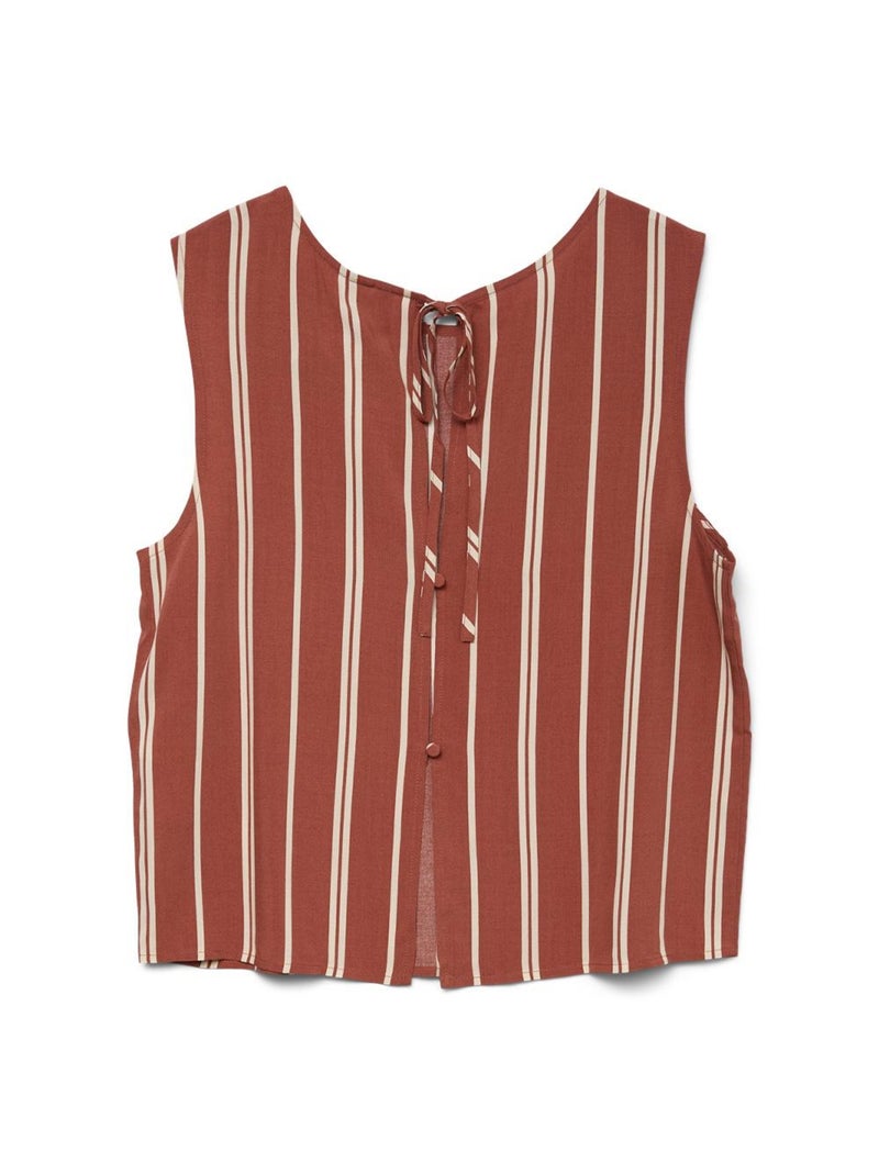 Blusa Vero Moda Christina Riscas Branco/Vermelho para Mulher Vermelho - Kiabi