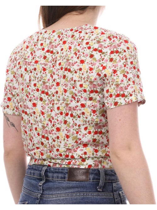 Blusa Vero Moda Easy de Flores Branca/Amarela para Mulher - Kiabi Blusa Vero Moda Easy de Flores Branca/Amarela para Mulher - Kiabi