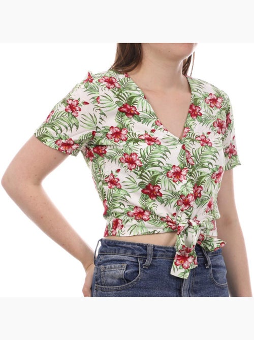 Blusa Vero Moda Easy de Flores Branca/Vermelha para Mulher - Kiabi Blusa Vero Moda Easy de Flores Branca/Vermelha para Mulher - Kiabi