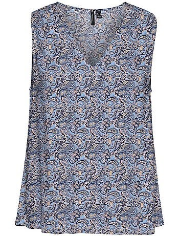 Blusa Vero Moda Easy Joy com Padrão Azul para Mulher