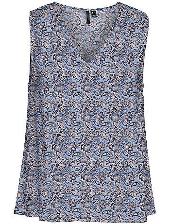 Blusa vero moda easy joy com padrão azul para mulher