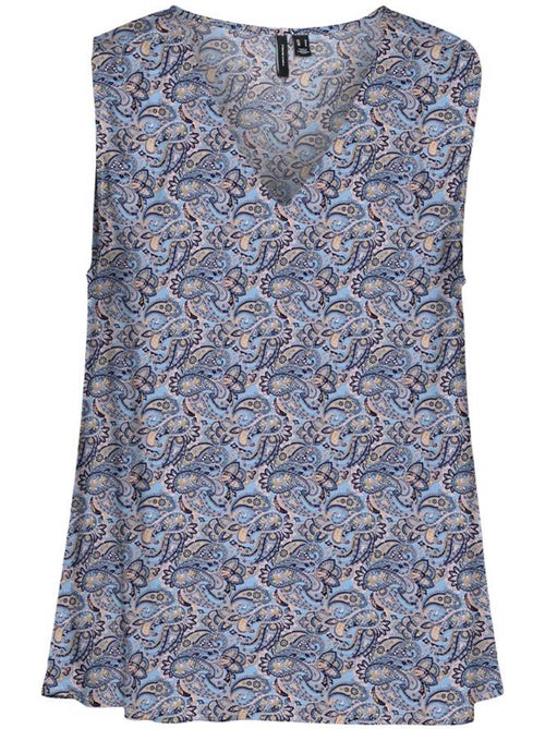 Blusa vero moda easy joy com padrão azul para mulher - Kiabi Blusa vero moda easy joy com padrão azul para mulher - Kiabi