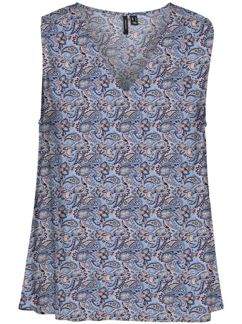 Blusa Vero Moda Easy Joy com Padrão Azul para Mulher Azul - Kiabi