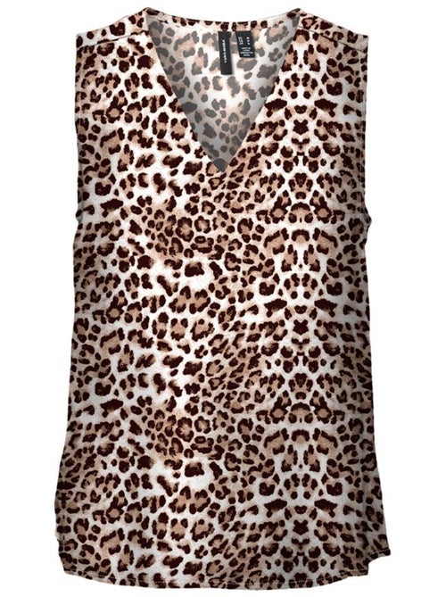 Blusa Vero Moda Easy Joy com Padrão Marrom e Preto para Mulher - Kiabi