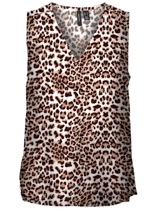 Blusa vero moda easy joy com padrão marrom e preto para mulher - Kiabi Blusa vero moda easy joy com padrão marrom e preto para mulher - Kiabi