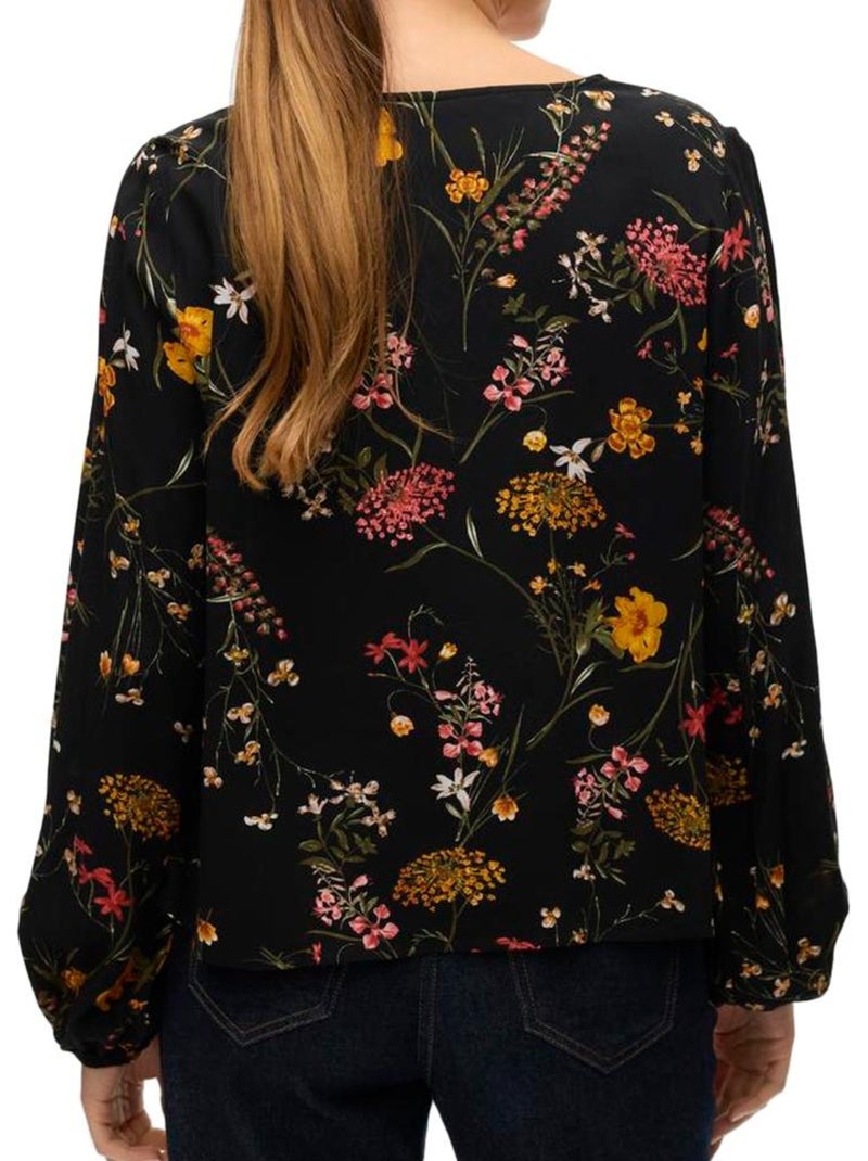 Blusa Vero Moda Easy Joy Preta com Padrão Floral para Mulher Preto - Kiabi