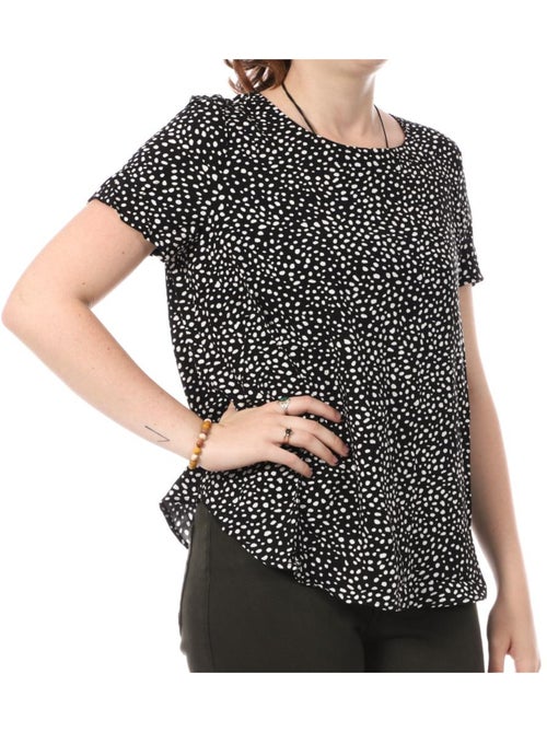 Blusa vero moda easy joy preta com padrões para mulher - Kiabi Blusa vero moda easy joy preta com padrões para mulher - Kiabi
