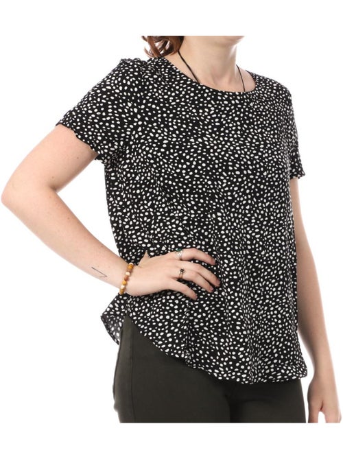Blusa vero moda easy joy preta com padrões para mulher - Kiabi Blusa vero moda easy joy preta com padrões para mulher - Kiabi