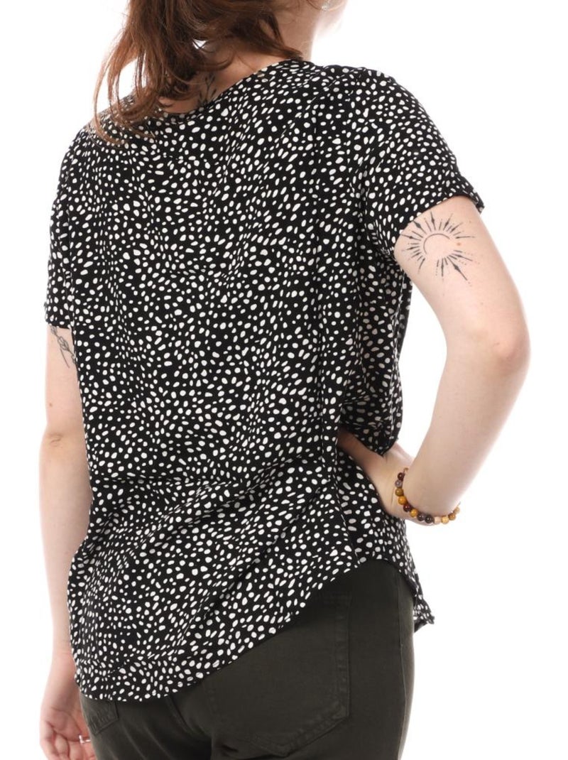 Blusa Vero Moda Easy Joy Preta com Padrões para Mulher Preto Branco - Kiabi