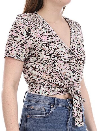 Blusa vero moda easy de flores branca/vermelha para mulher