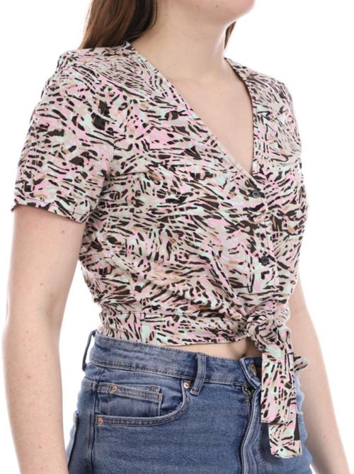 Blusa Vero Moda Easy para Mulher em Rosa, Turquesa e Bege - Kiabi Blusa Vero Moda Easy para Mulher em Rosa, Turquesa e Bege - Kiabi