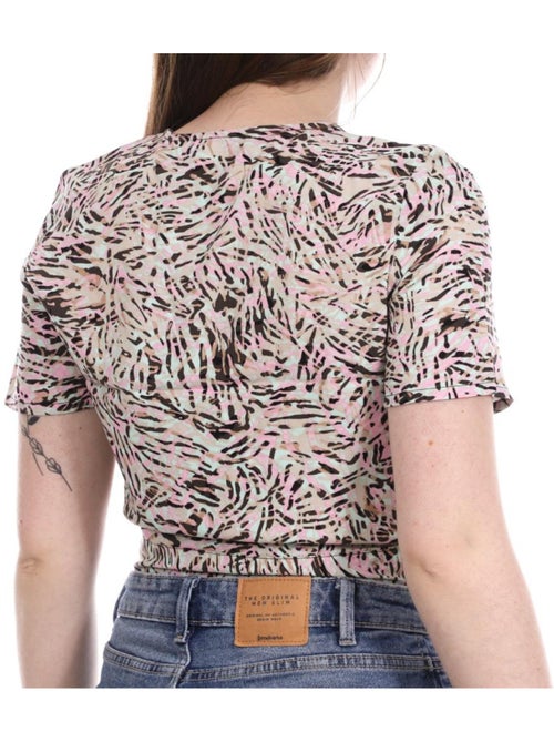 Blusa Vero Moda Easy para Mulher em Rosa, Turquesa e Bege - Kiabi Blusa Vero Moda Easy para Mulher em Rosa, Turquesa e Bege - Kiabi