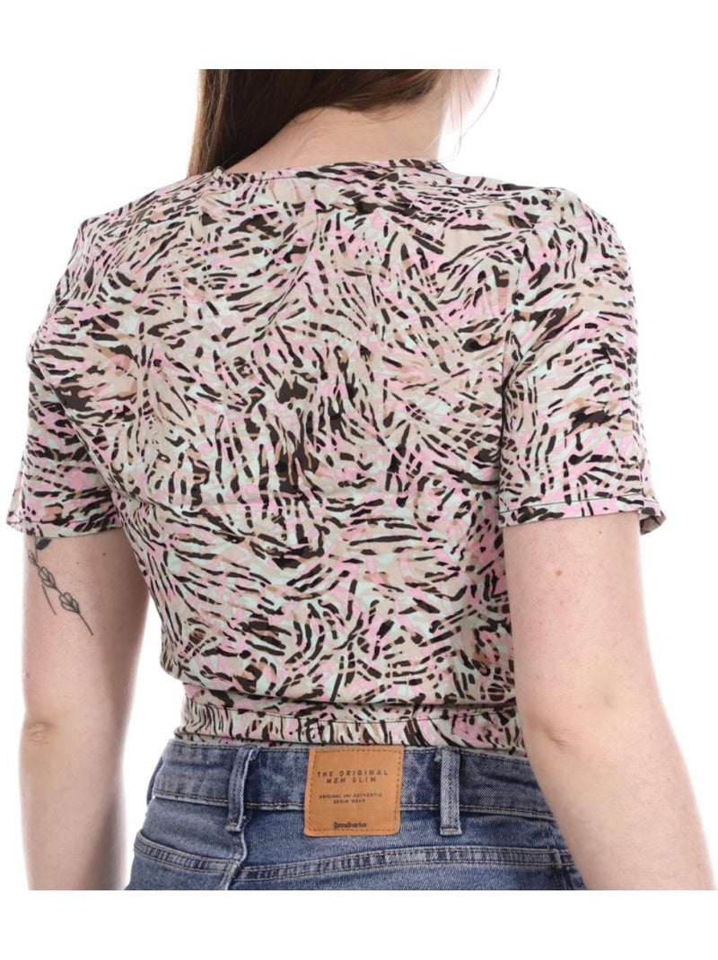 Blusa Vero Moda Easy para Mulher em Rosa, Turquesa e Bege Rosa - Kiabi