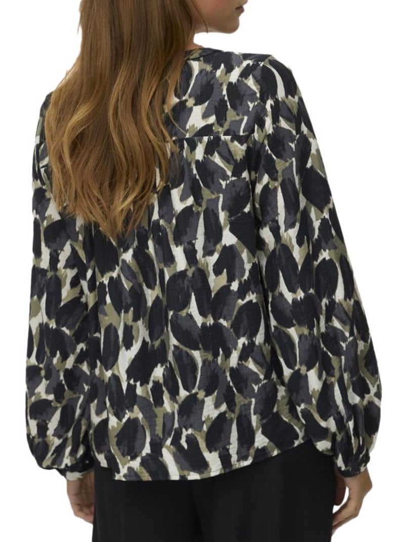 Blusa Vero Moda Fanini para Mulher, Preto/Caqui Preto - Kiabi