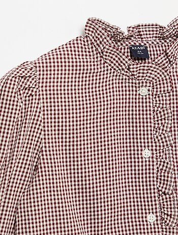 Blusa xadrez vichy com folhos