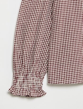Blusa xadrez vichy com folhos