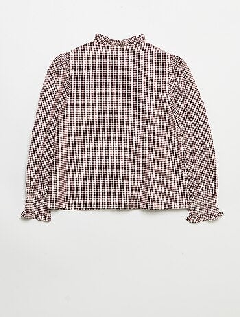Blusa xadrez vichy com folhos