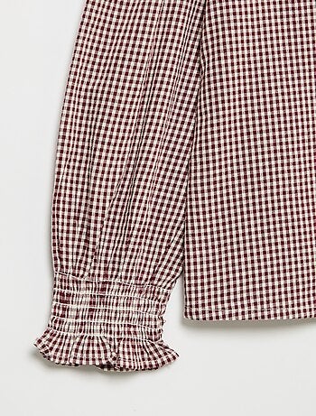 Blusa xadrez vichy com folhos