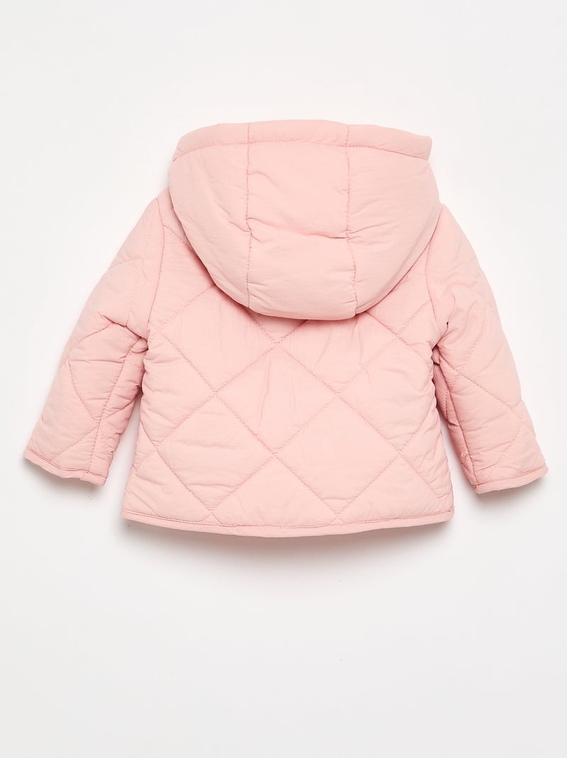 Blusão acolchoado com capuz Rosa - Kiabi