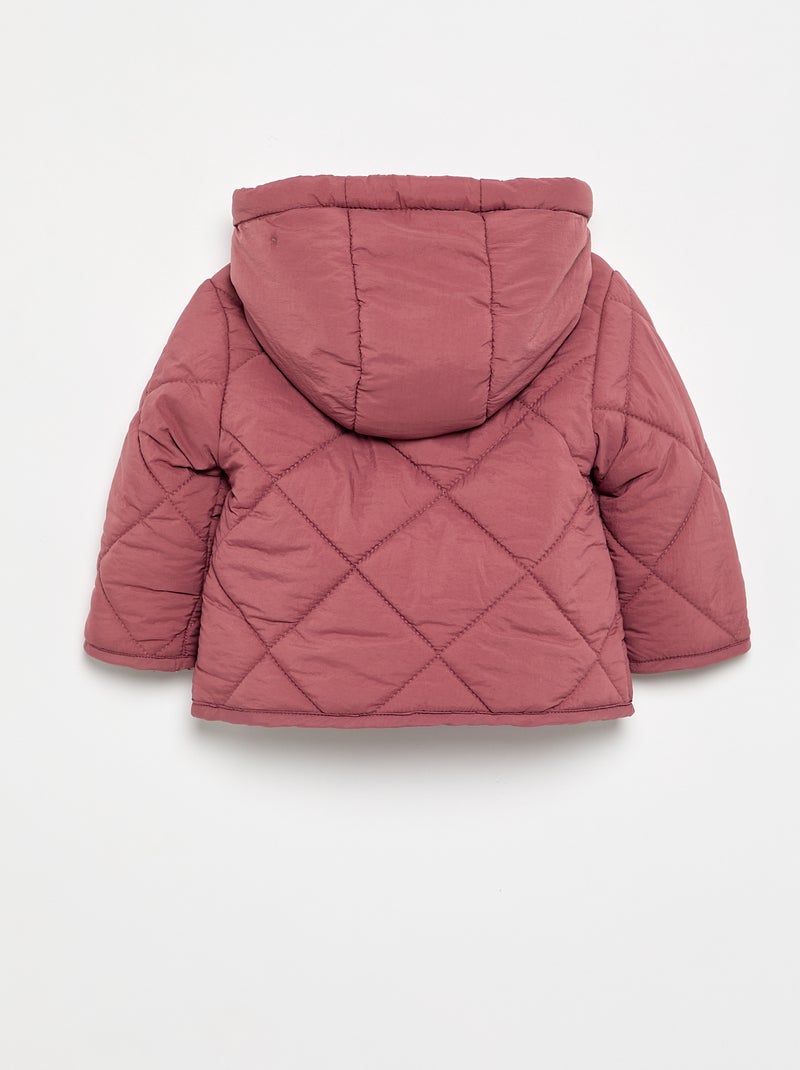 Blusão acolchoado com capuz Rosa - Kiabi