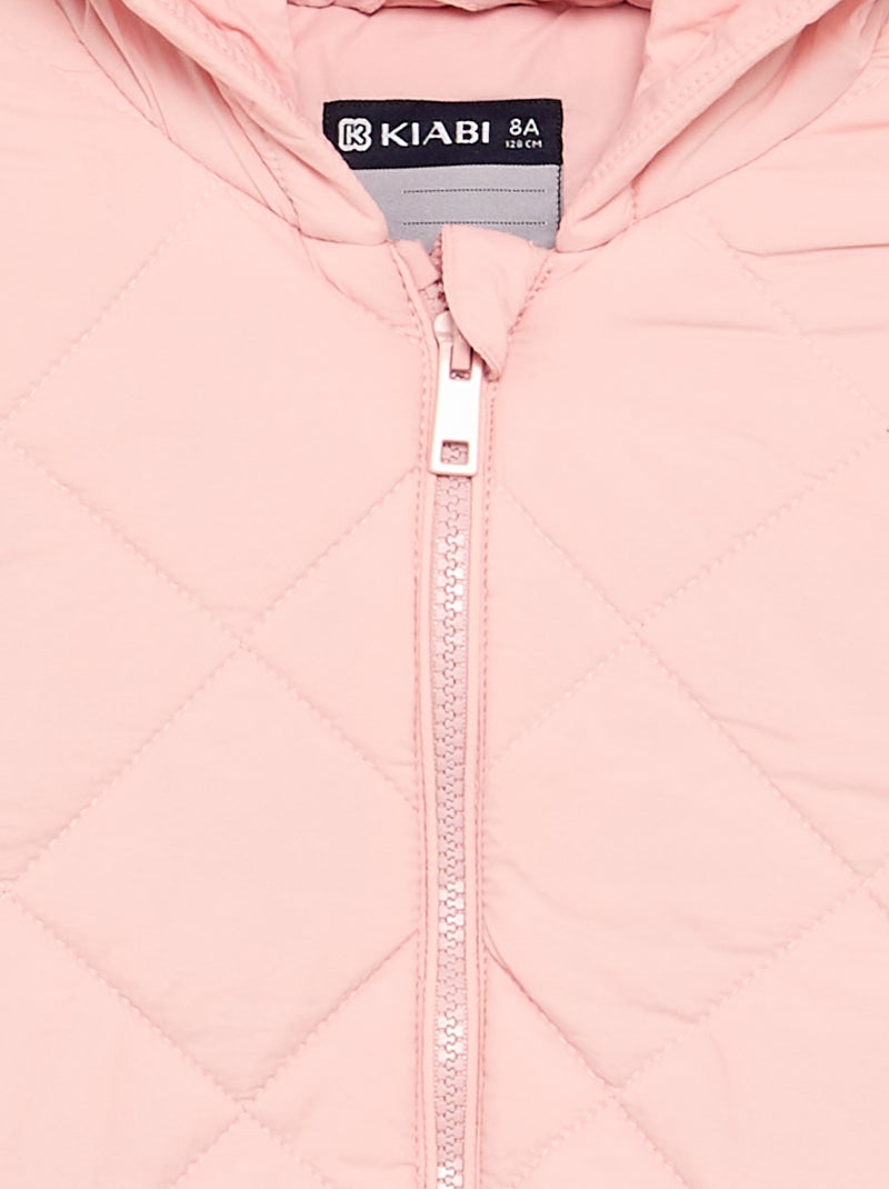 Blusão acolchoado com capuz Rosa - Kiabi