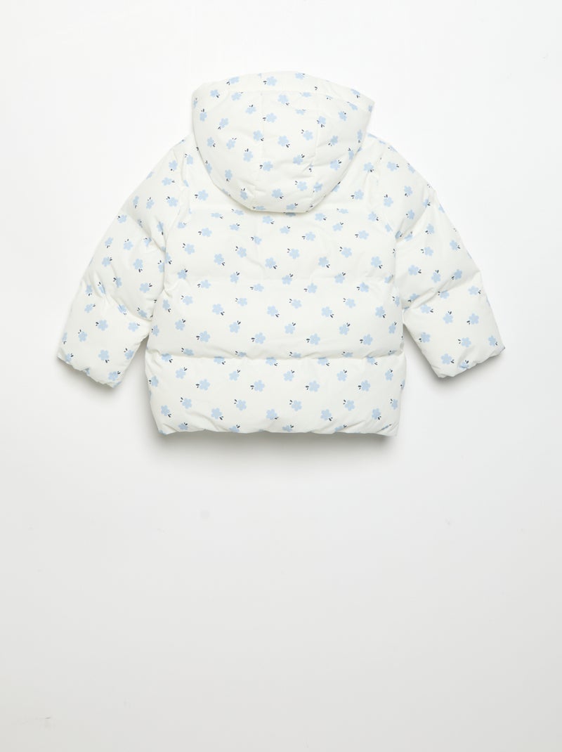 Blusão acolchoado estampado com capuz Azul - Kiabi