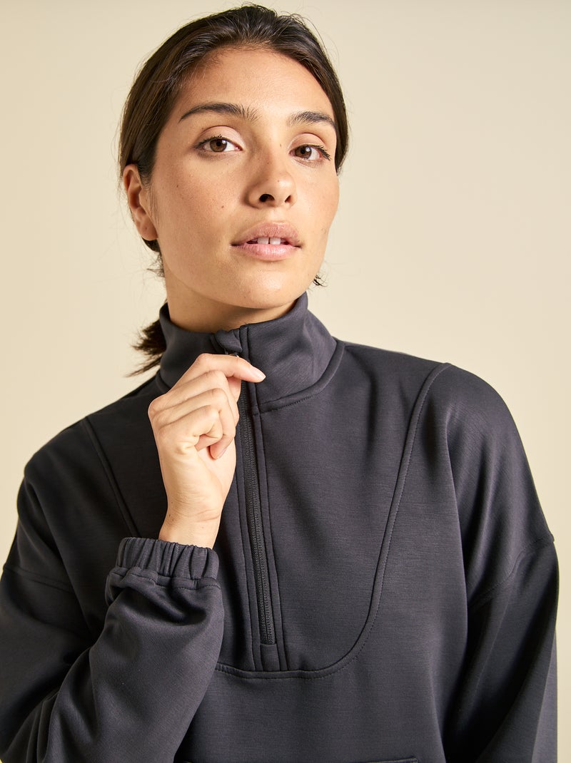 Blusão acolchoado tipo camionista Preto - Kiabi