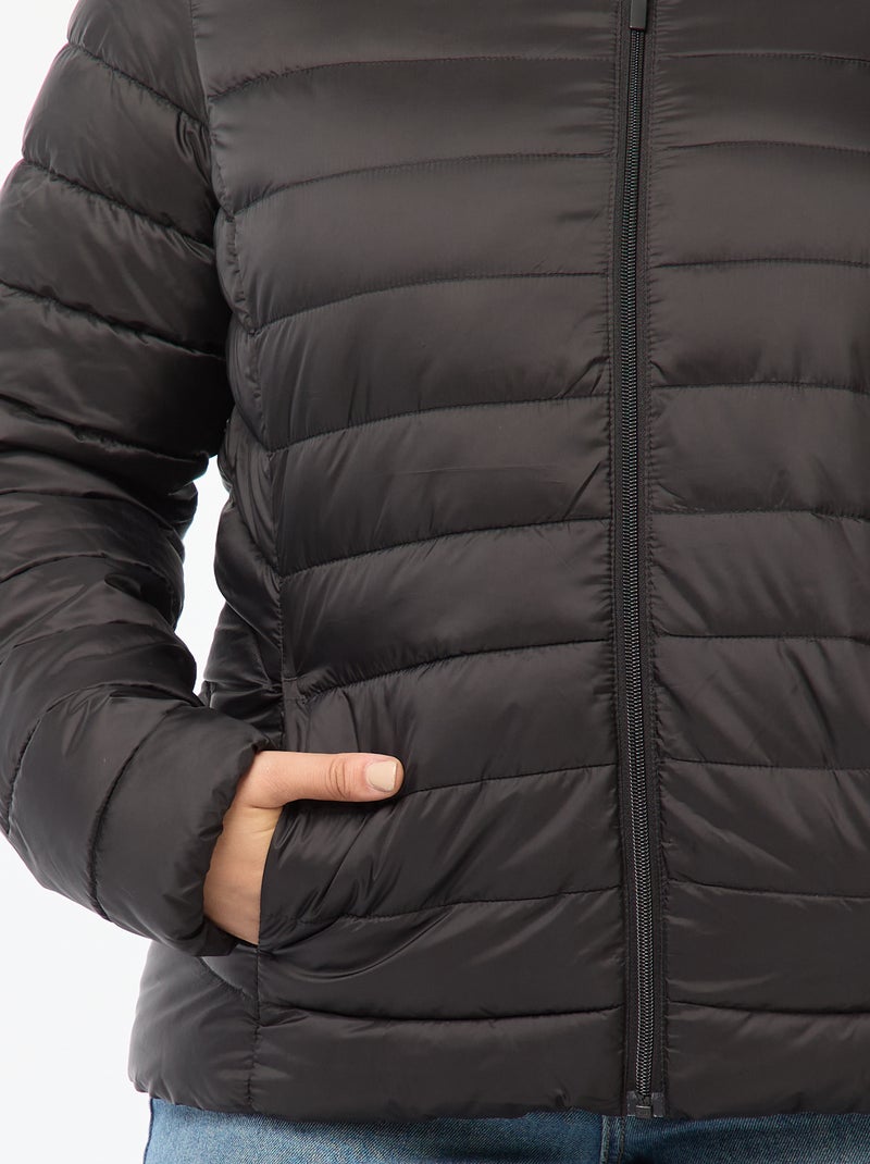 Blusão almofadado impermeável Preto - Kiabi
