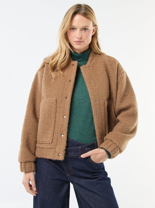 Blusão americano com efeito de shearling - Kiabi