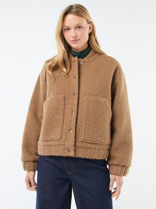 Blusão americano com efeito de shearling - Kiabi