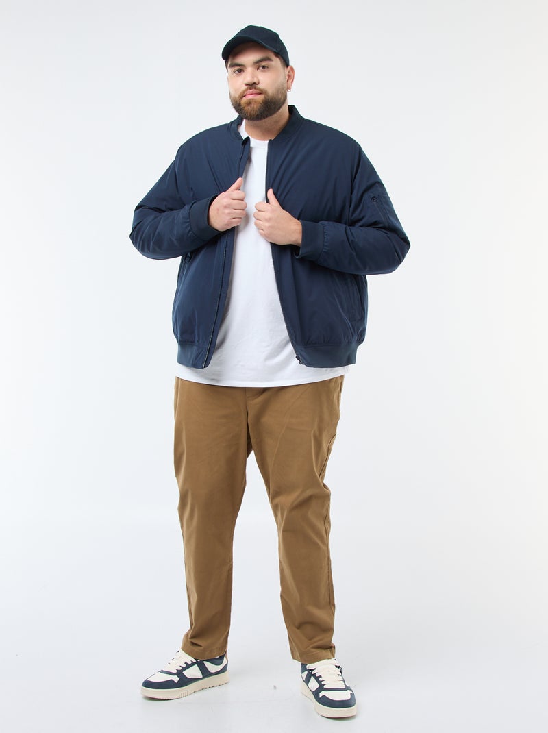 Blusão aviador repelente de água liso Azul - Kiabi