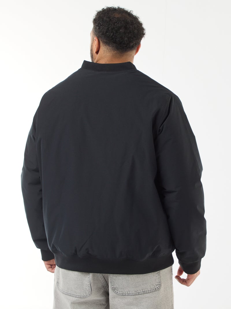 Blusão aviador repelente de água liso Preto - Kiabi