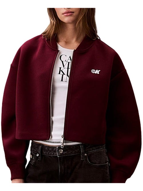 Blusão Aviador Vermelho Calvin Klein Jeans Scuba para Mulher - Kiabi Blusão Aviador Vermelho Calvin Klein Jeans Scuba para Mulher - Kiabi